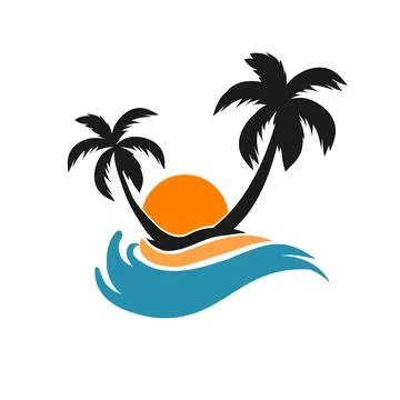 Beach logo design Vector stock illustration Stock Illustration