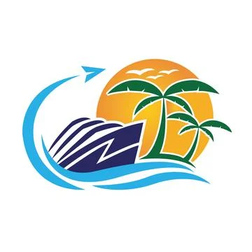 Beach logo design vector template Pro Vector Stock Illustration