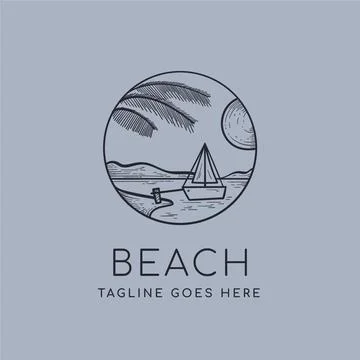 Beach logo template 스톡 일러스트