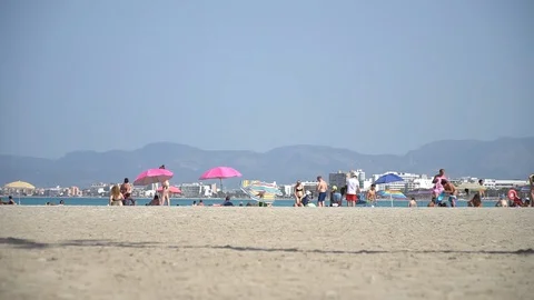 Beach long shot Stock Footage 128349823