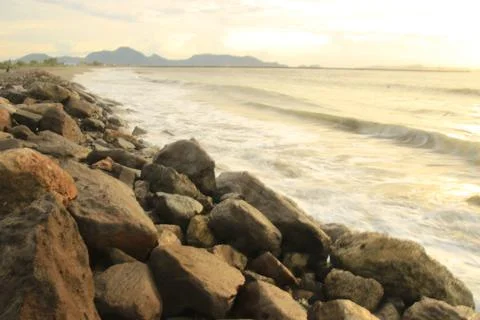 A beach with lots of rocks Stock Photos