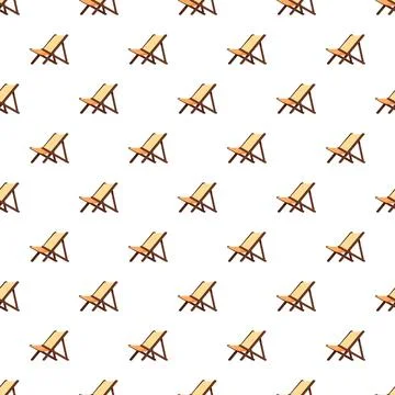Beach lounge chair seamless pattern for summer relaxation Stock Illustration