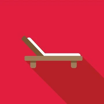 Beach lounger casting long shadow on vibrant pink background イラスト素材