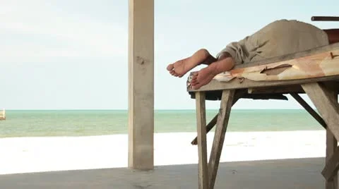 Beach lounging2 Stock Footage 10741975