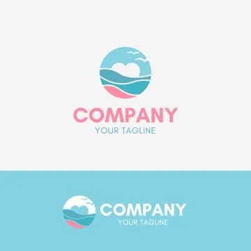 Beach Love Logo Stock Illustration
