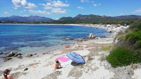 The beach of lu impostu  in Sardinia Stock Footage 134588034