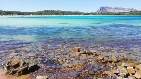 The beach of lu impostu  in Sardinia Stock Footage 134588047