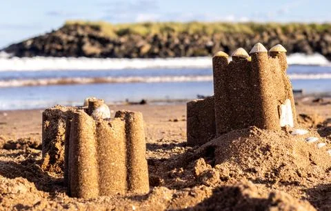 Beach Made Sandcastle Stock Photos