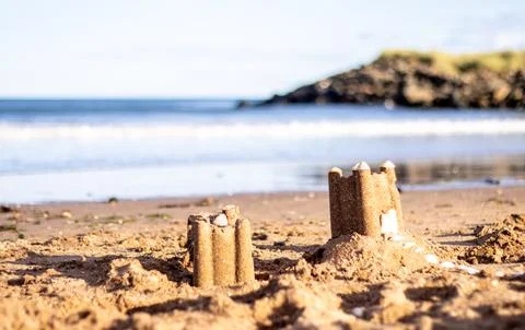 Beach Made Sandcastle Stock Photos