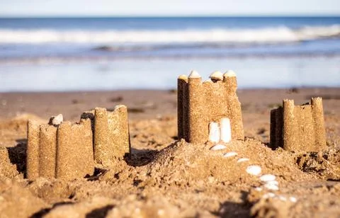 Beach Made Sandcastle Stock Photos