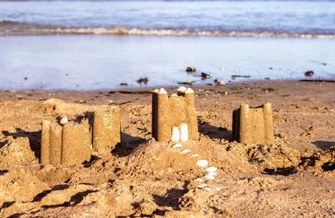 Beach Made Sandcastle Stock Photos