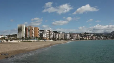 Beach in Malaga, Spain Stock Footage 22311040