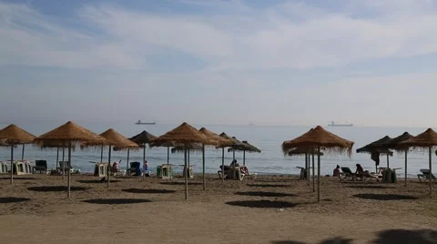 Beach in Malaga, Spanish Stock Footage 46055476