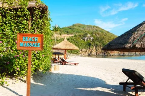 Beach massage Stock Photos