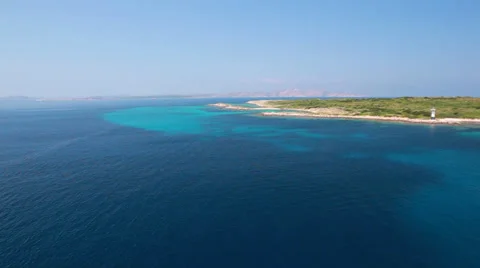 Beach from the mast of a sailboat Stock Footage 30450829