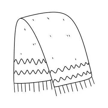 Beach Mat in hand drawn doodle style. Vector illustration isolated on white. Stock Illustration