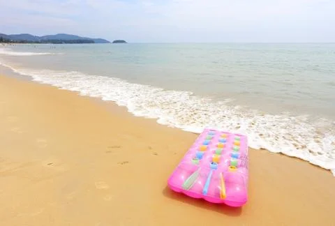 Beach mattress on the beach Stock Photos
