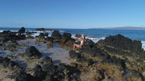 On the beach in Maui Stock Footage 111034580
