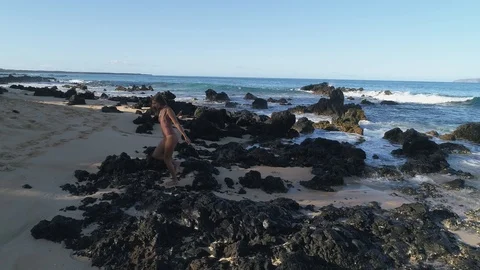 On the beach in Maui Stock Footage 111038505