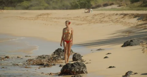 On the beach in Maui Stock Footage 111048842