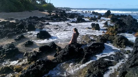 On the beach in Maui Stock Footage 111063937