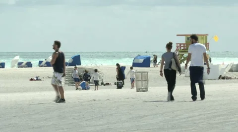 Beach in Miami Stock Footage 67568812