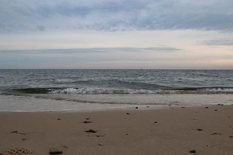 Beach in the morning, cold Stock Photos
