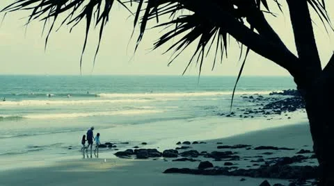 Beach in morning Stock Footage 17243566