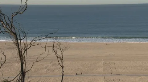 Beach morning, high angle -2 Stock Footage 956957