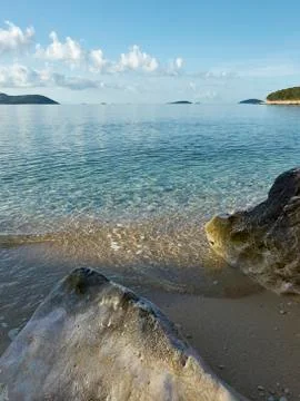 Beach in morning light Stock Photos