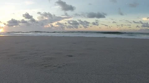 Beach morning sunrise 1080P Stock Footage