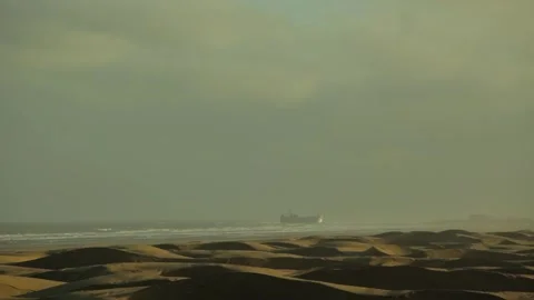 Beach of morrocan sahara Stock Footage 157134773