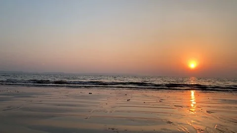 Beach Motion Lapse Sunset 2- Goa Video stock 104069523