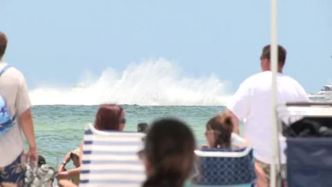 Beach motorboat Stock Footage 147623218