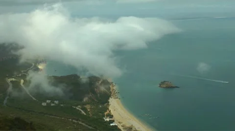 Beach, Mountain, Clouds Stock Footage 8682539