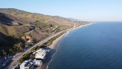 Beach Mountain Road Stock Footage 128944945