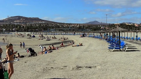 Beach, mountains in the background Stock Footage 85894152