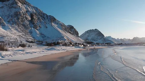 Beach &amp;mountains - Flaskstad Stock Footage 106924744