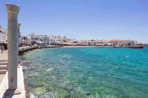 Beach of mykonos Stock Photos