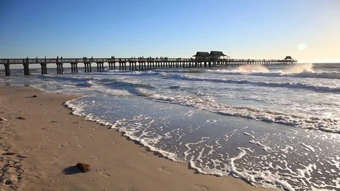 Beach in Naples, Florida Stock Footage 73965508
