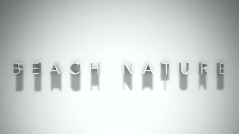 Beach nature 3D title animation white text on a white background Stock Footage 298894301