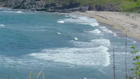 Beach nature and sea waves movements Stock Footage 139743291