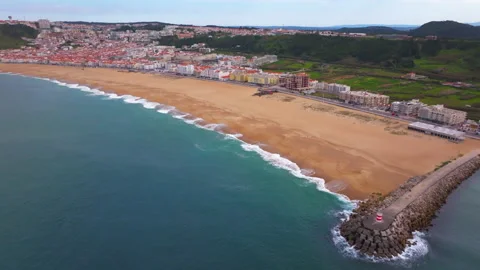 Beach Nazare Stock Footage 234632993