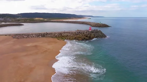 Beach Nazare Stock Footage 234633546