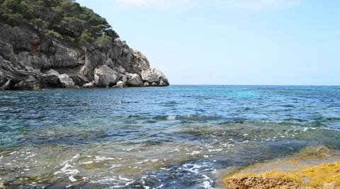 Beach near Andraxt, Majorca, Spain Stock Footage 63473564