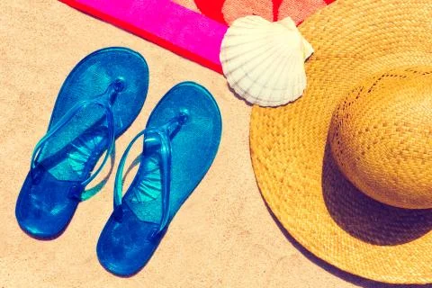 Beach necessities . Stock Photos