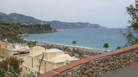 Beach in Nerja, Spain Stock Footage 78388572