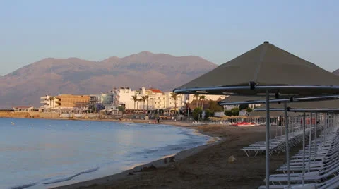 Beach next to the hotel Stock Footage 27109279