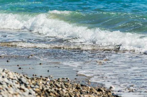 Beach of Nice with its pebbles Stock Photos