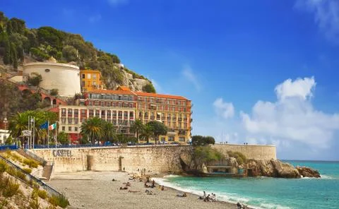 Beach in Nice Stock Photos